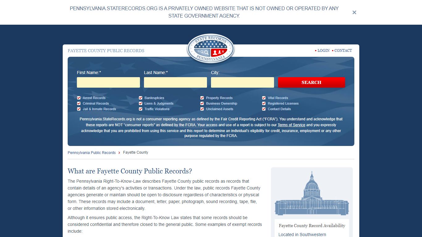 FAYETTE COUNTY PUBLIC RECORDS - StateRecords.org